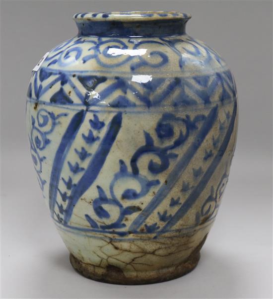 16th/17th century Persian tinglaze vase H.28cm